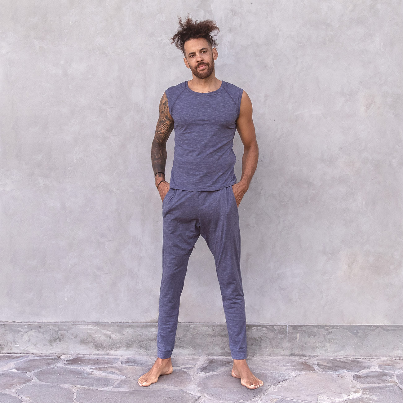 Yogahose Johnny - Nightblue Melange Yogahose Jaya Organics   