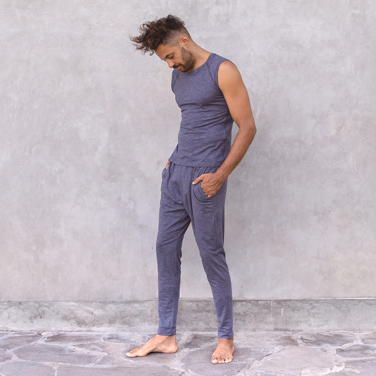 Yogahose Johnny - Nightblue Melange Yogahose Jaya Organics   