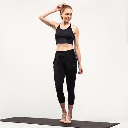 Midi Relaxed Yogahose - Black