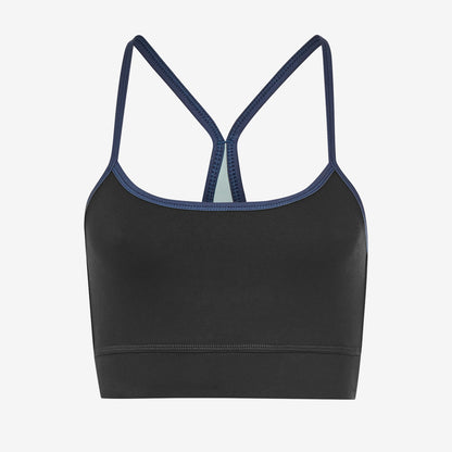 Wellicious Tank Top Fresher Cropped - Caviar Black/Sea Green   