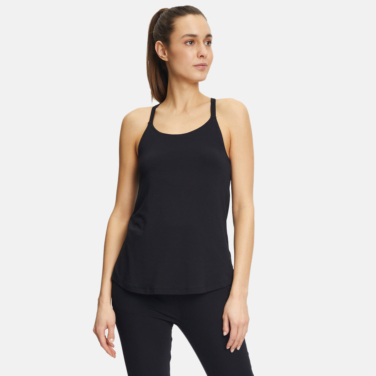 Curare Spaghetti Top mit Bra - Black   