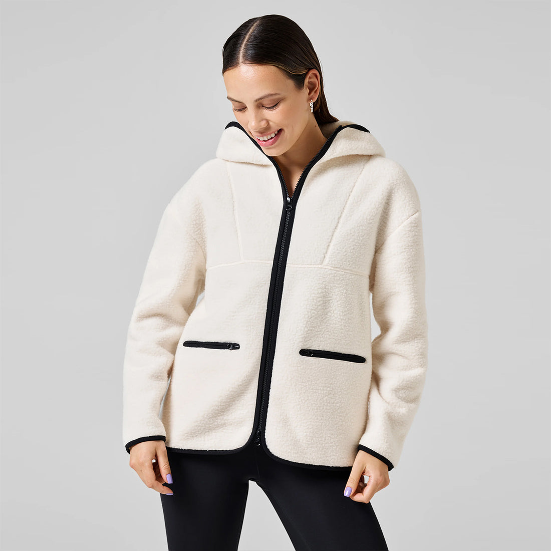 Teddyjacke - Off White Sweatjacke Casall   