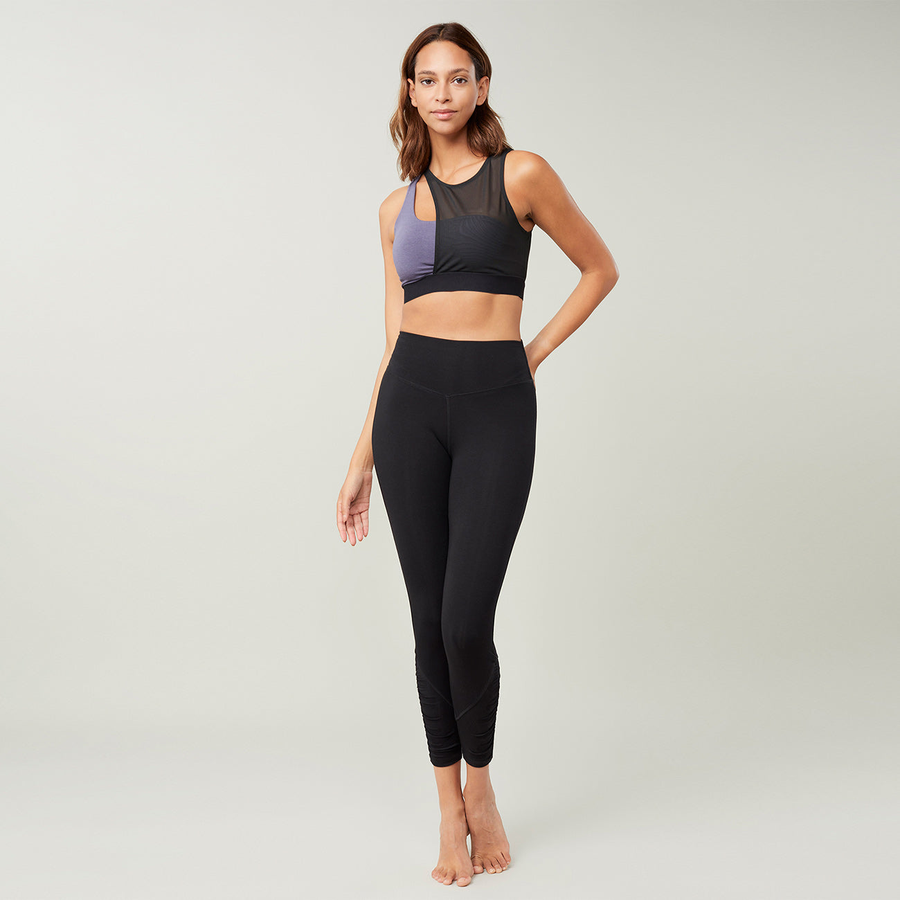 Leggings Cropped Ruffle - Black