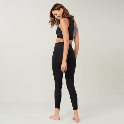 Leggings Cropped Ruffle - Black