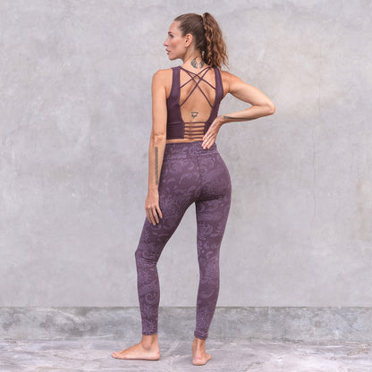 Leggings Leela - Plum Paisley