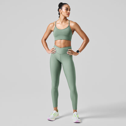 Leggings Overlap High Waist - Dusty Green