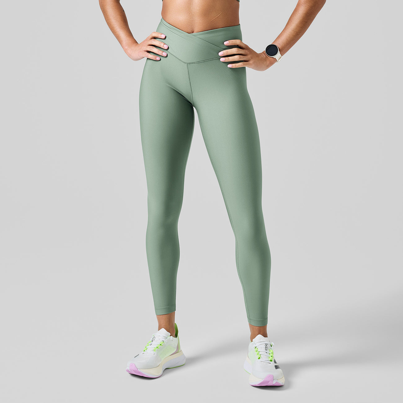 Leggings Overlap High Waist - Dusty Green