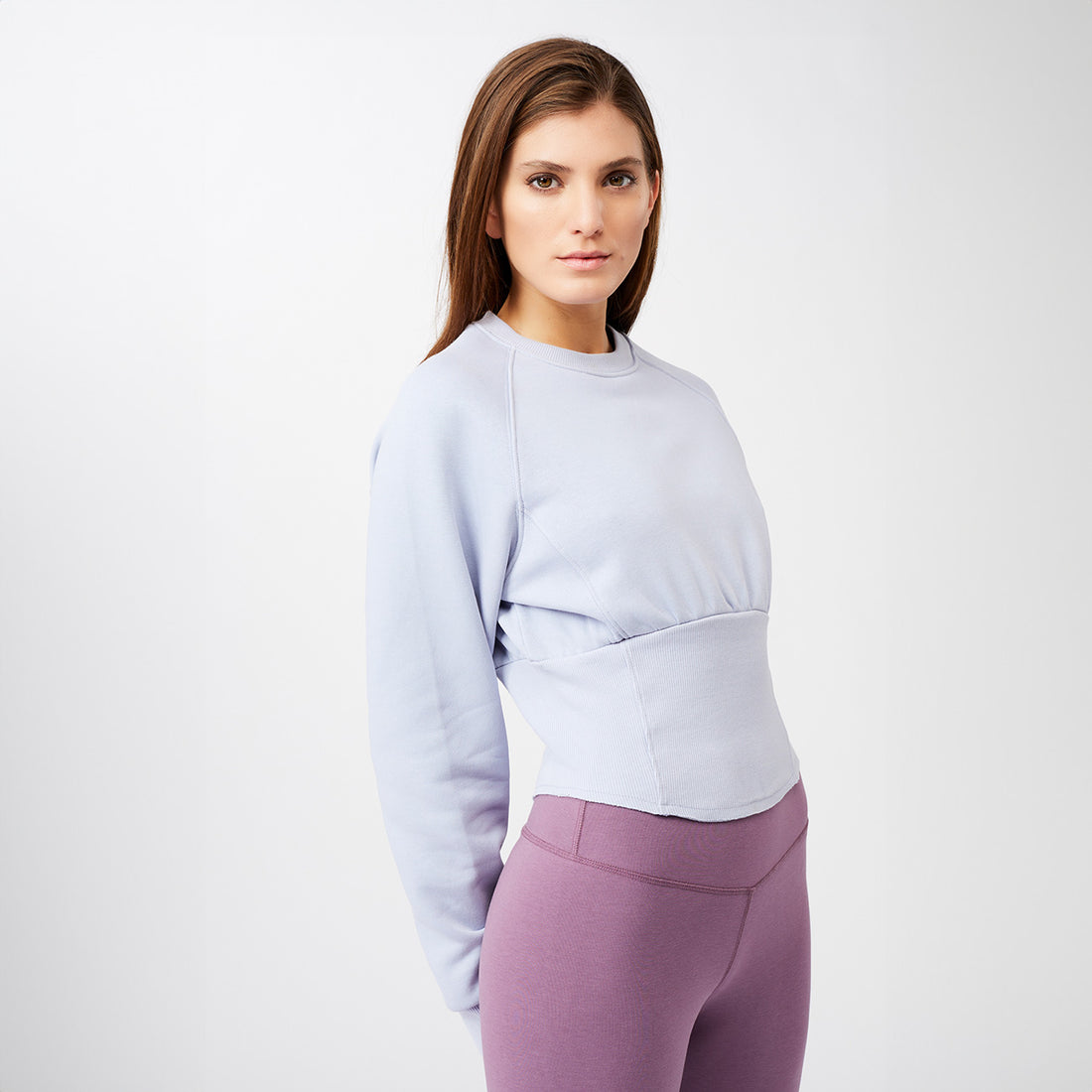 Cropped Sweater - Grey Lavender