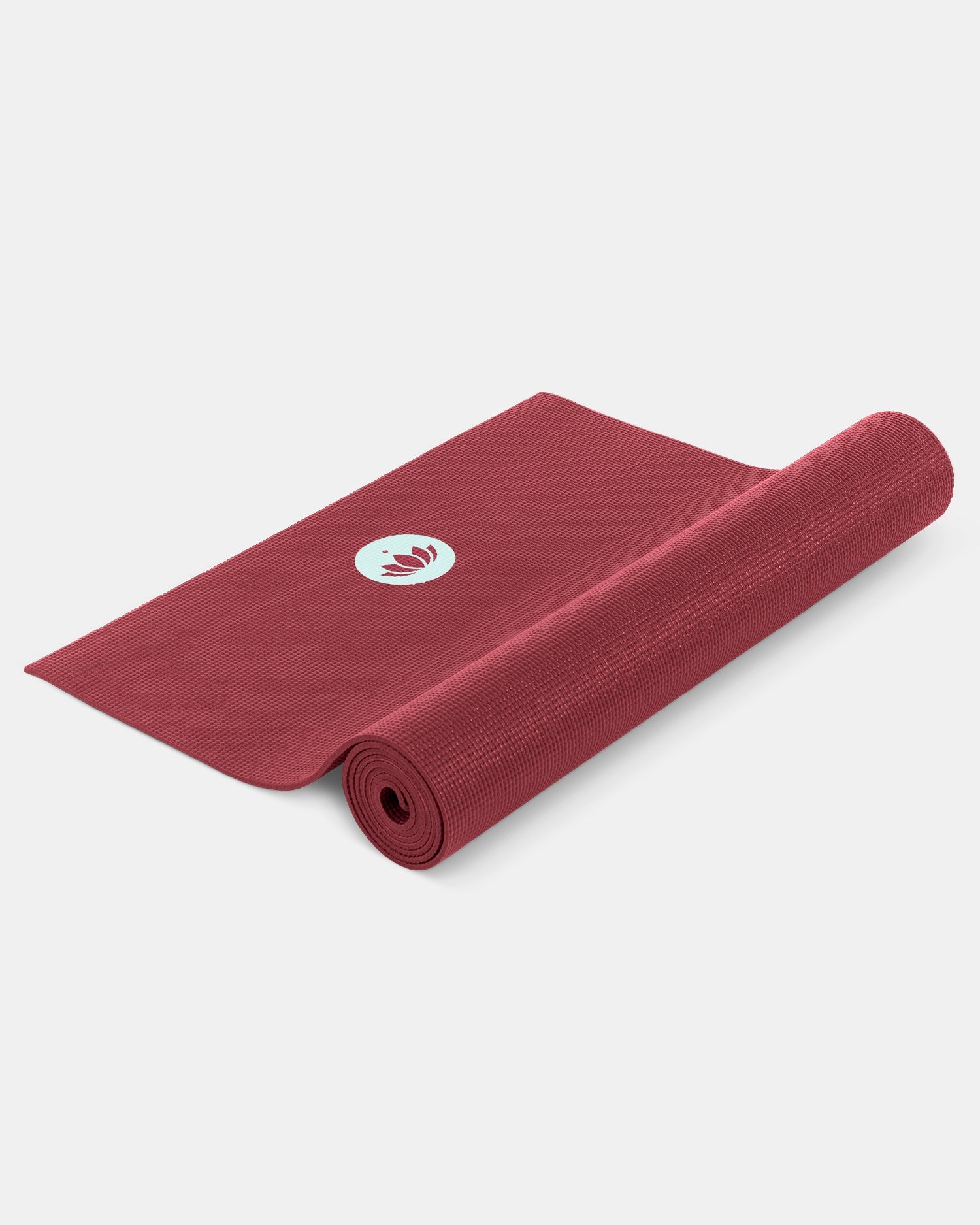 Standard Extra lang Extra long Bordeaux - Yogamatte Mudra Studio front aufgerollt | Lotuscrafts